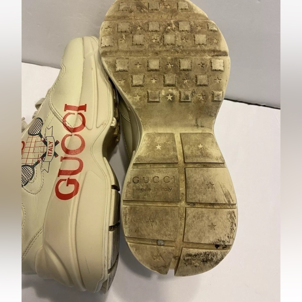 Gucci Women Auth 6 US 36 EU Rhyton Vintage Logo Tennis Leather Sneakers Shoes - Picture 14 of 14